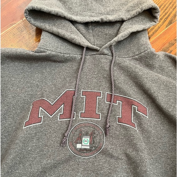 MIT Seal Champion Vintage Fleece Hoodie Sweatshirt - Picture 2 of 5